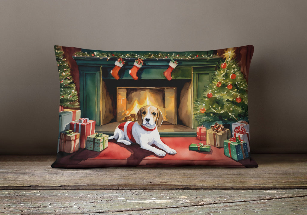Beagle Cozy Christmas Throw Pillow