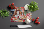 Cavalier Spaniel Christmas Cookies Glass Cutting Board