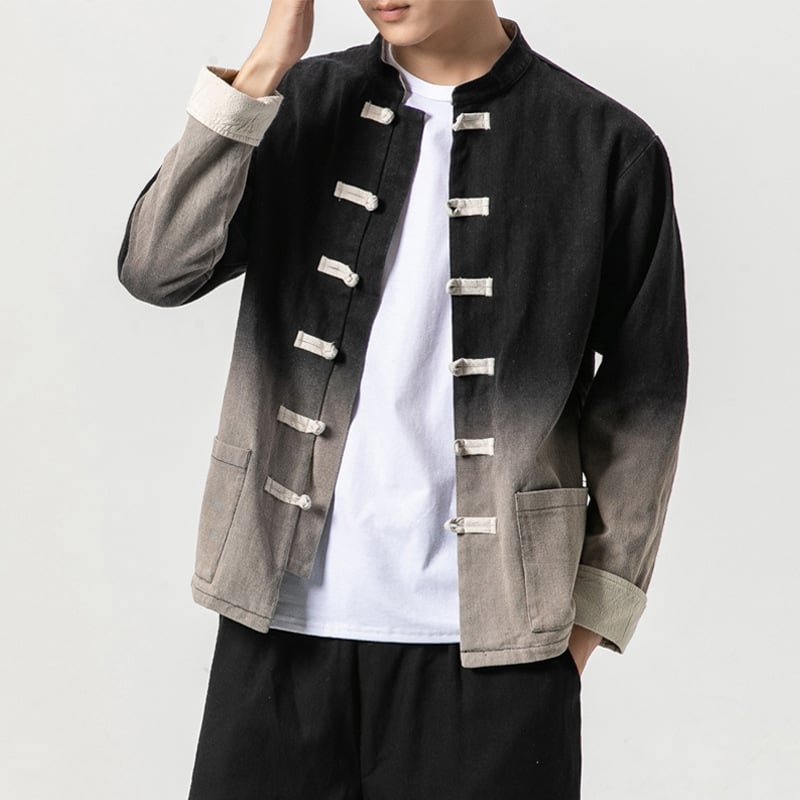 Chinese Style Gradient Washed Vintage Jacket