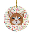 Manx Cat Christmas Ceramic Ornament