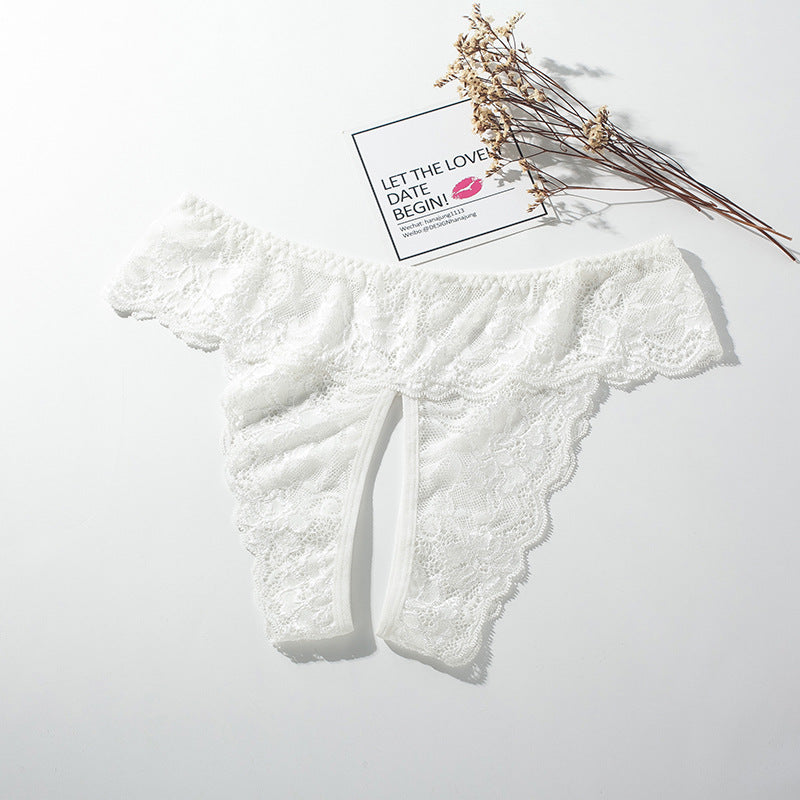 Large Size Open Crotch Lace Panties for Daily Wear
