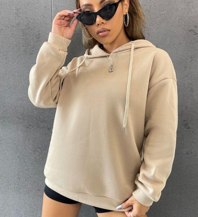 Women's Long-Sleeved Solid Color Pullover Sweater | Streetwear