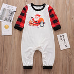 Cartoon Santa Claus Printed Plaid Pants for Families