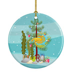 CrownTail Betta Merry Christmas Ceramic Ornament