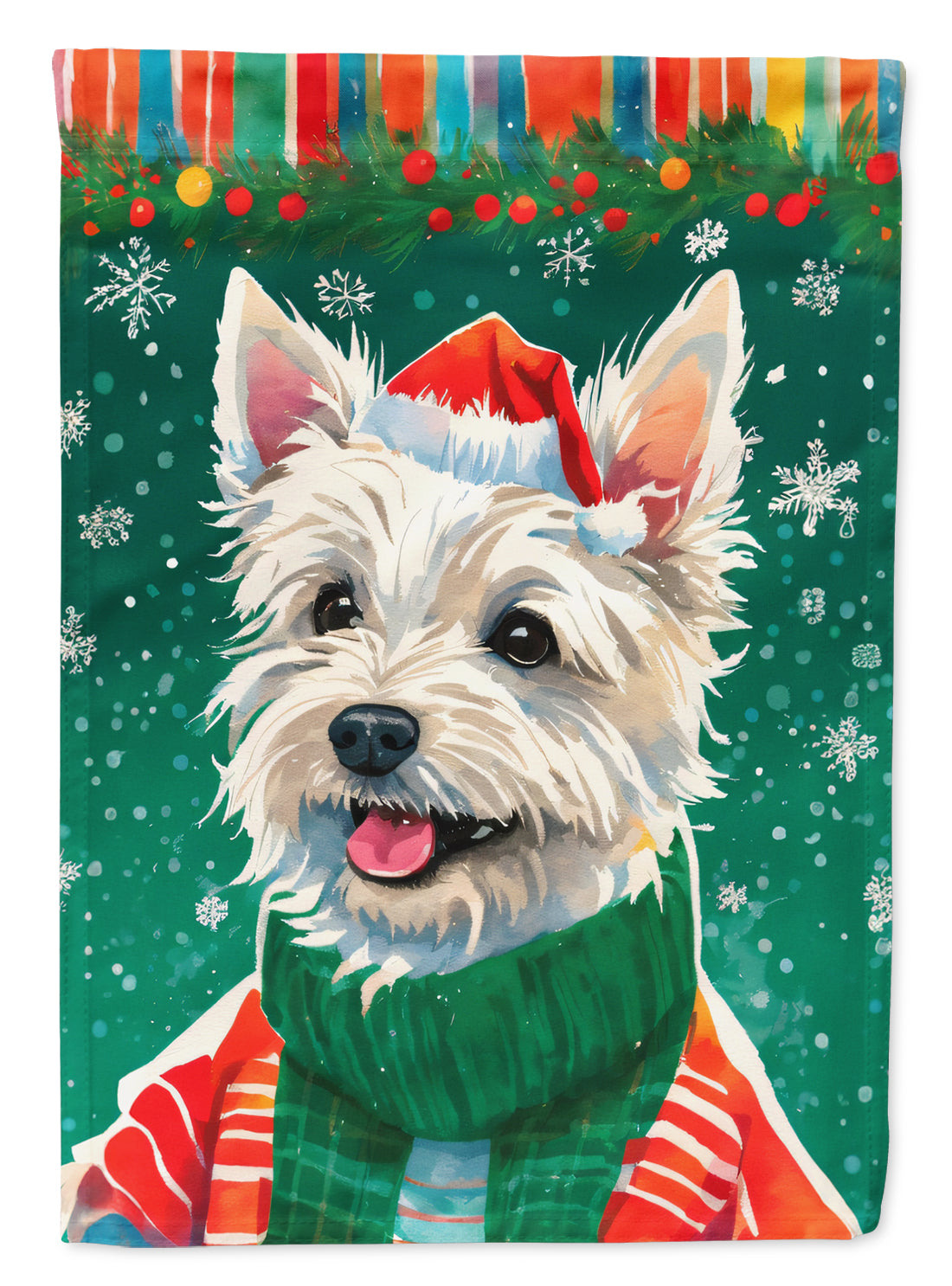 Westie Christmas Garden Flag