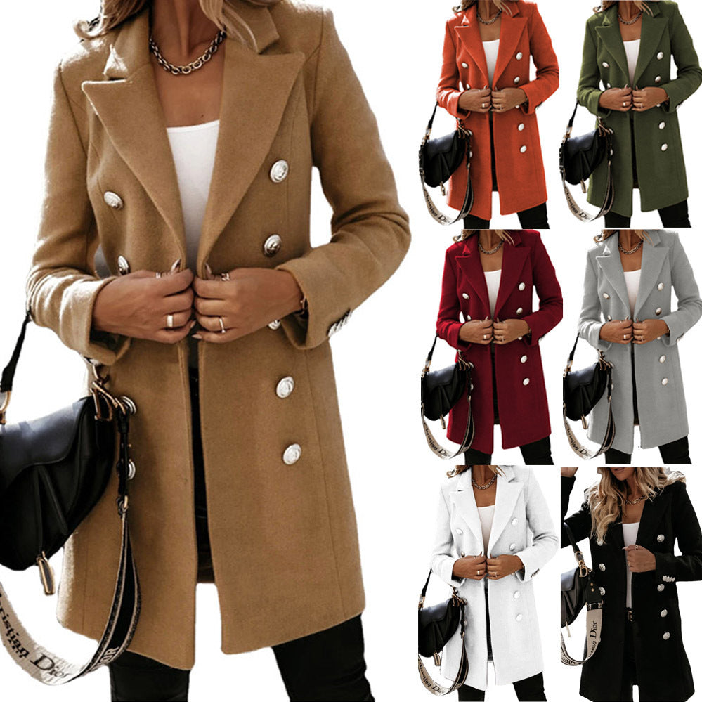 Women's Double Breasted Long Sleeve Nizi Coat