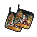 Japanese Chin and Santa Claus Pair of Pot Holders