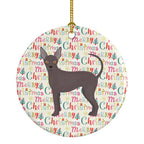 Abyssinian Sand Terrier Merry Christmas Ceramic Ornament