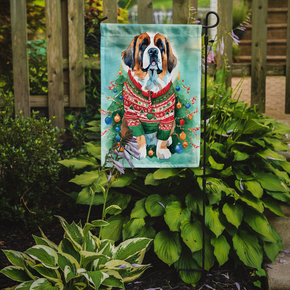 Saint Bernard Christmas Garden Flag