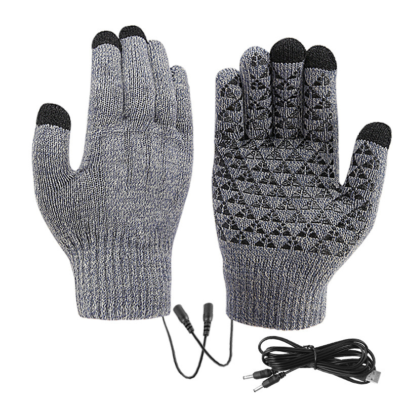 USB Heated Knitted Thermal Gloves