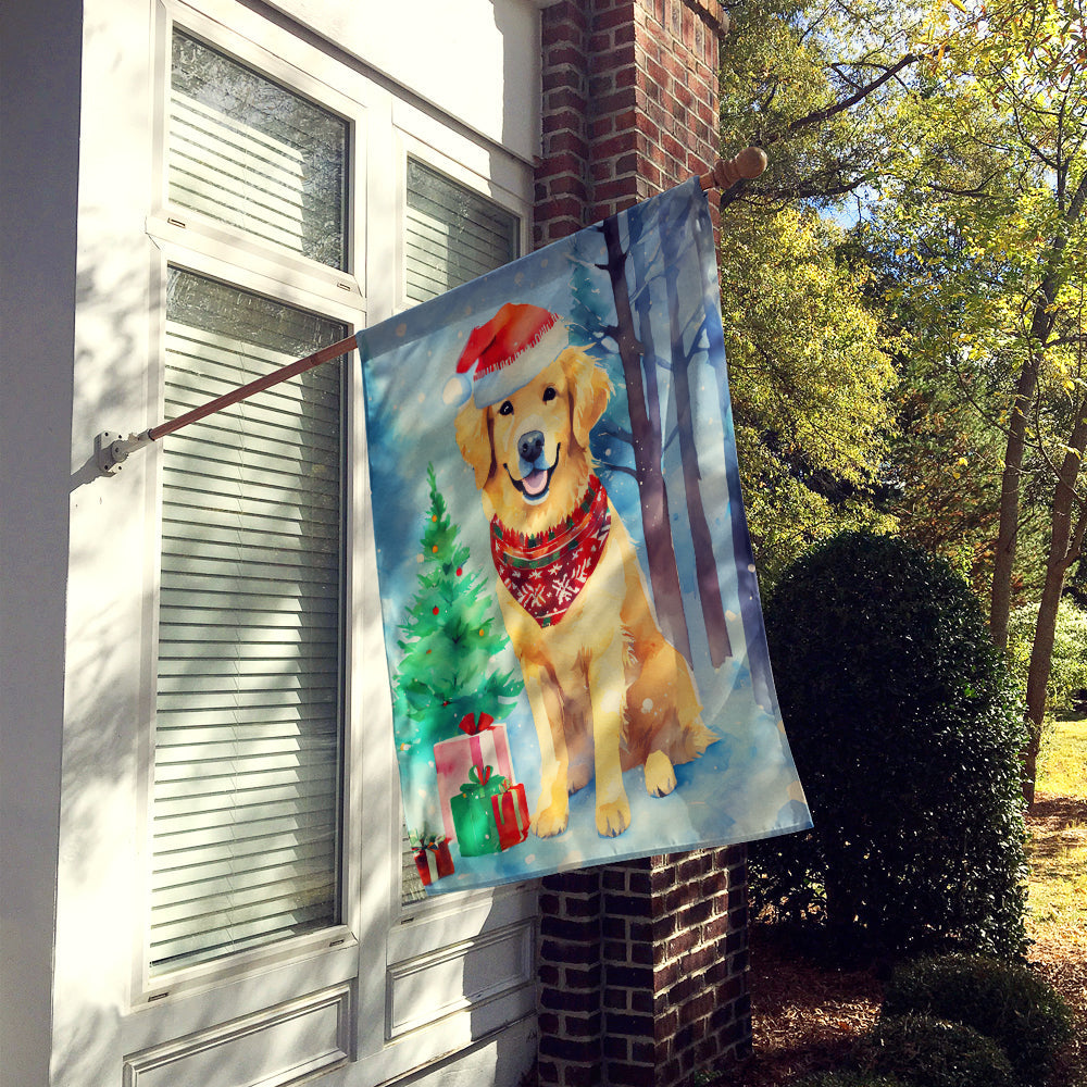 Golden Retriever Christmas House Flag