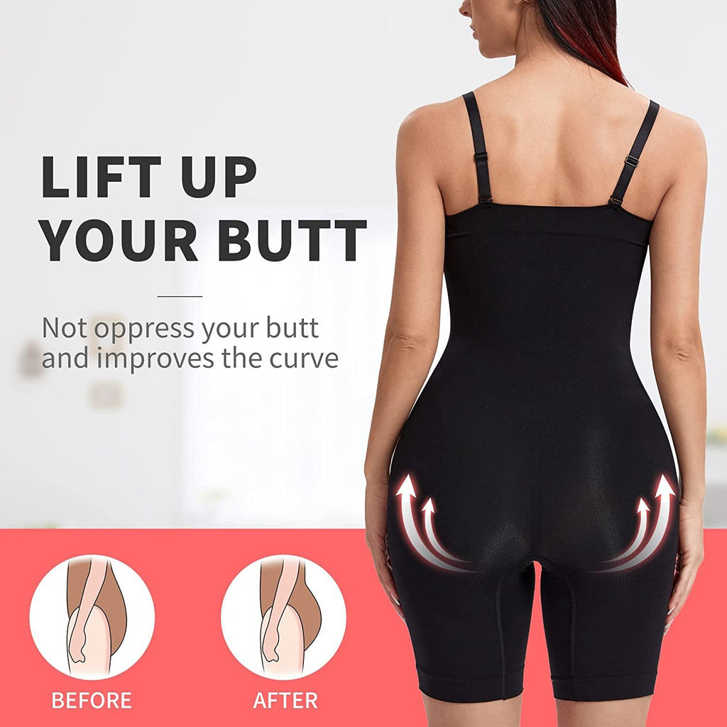 Women's Push Up Support Corset Bodysuit with Detachable Straps