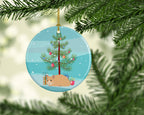 Syrian Golden Hamster Merry Christmas Ceramic Ornament
