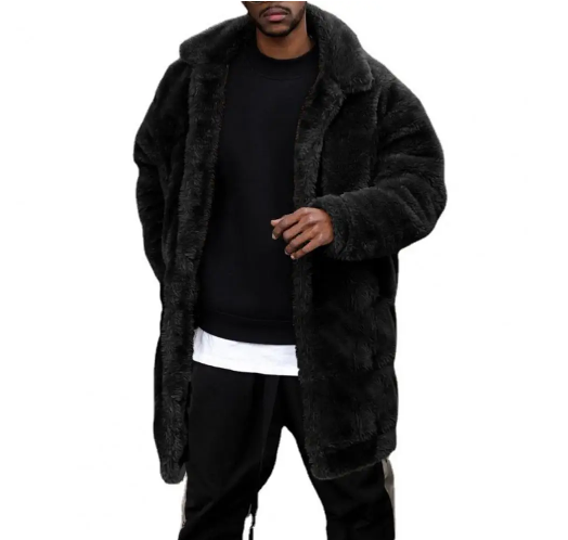 Men's Bloom Fur Jacket - Stylish Thick Long Sleeve (One Piece)
