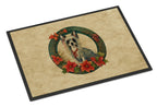 Chinese Crested Christmas Flowers Doormat
