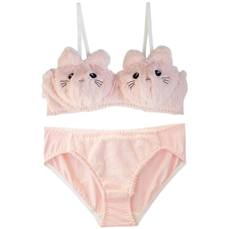 Cute Girls Cotton Wireless Bra Set