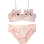 Cute Girls Cotton Wireless Bra Set