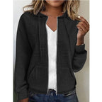 Women's Long Sleeve Zipper Hooded Cardigan Sweater