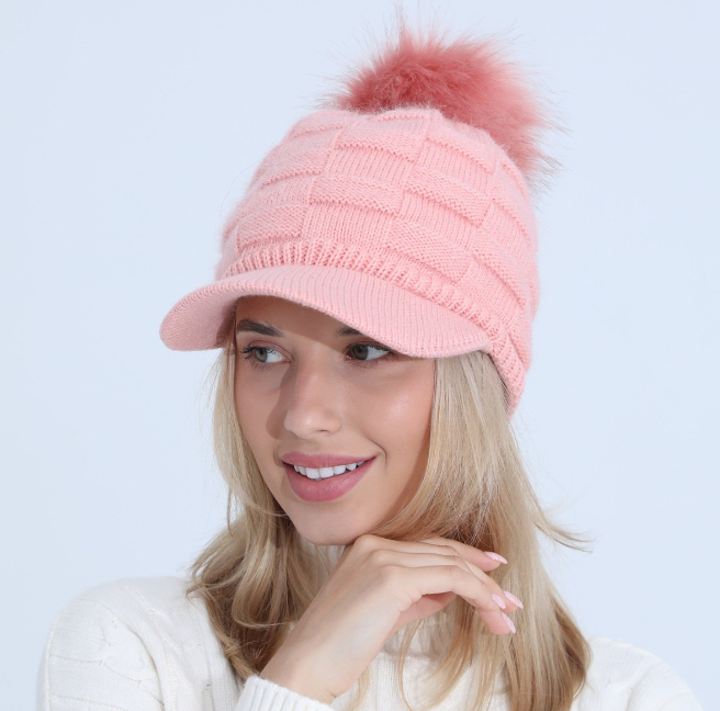 Thick Jacquard Square Knit Wool Warm Hat | Embroidered Cap