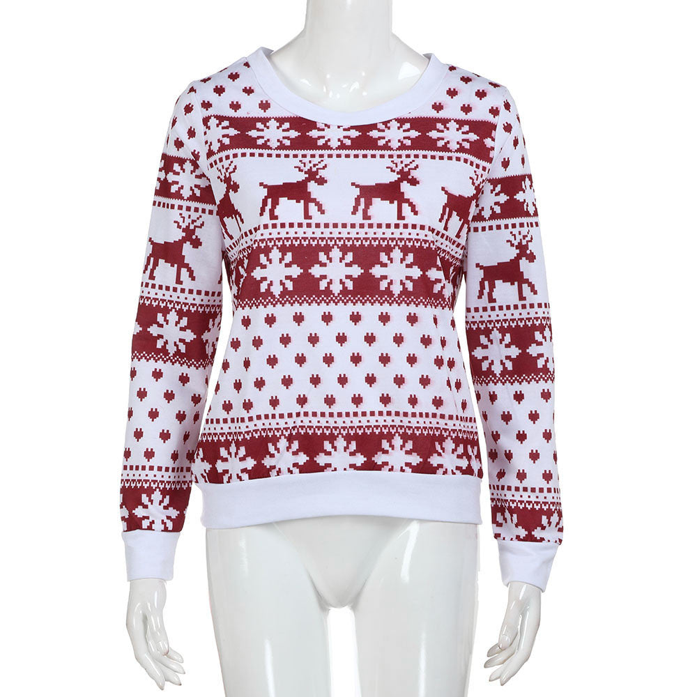 Christmas Reindeer Print Hoodie Sweatshirt | Streetwear
