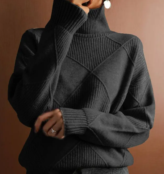 Loose High Neck Knitted Sweater