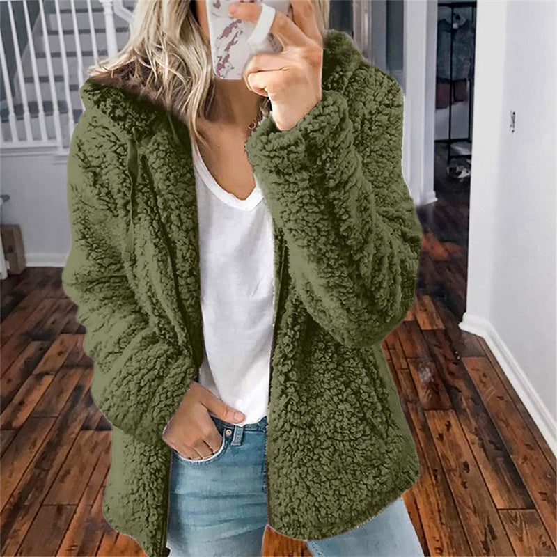 Women's Plus Size Fleece Hoodie Cardigan for Winter | Streetwear