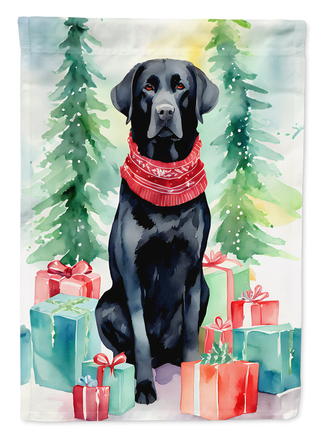 Black Labrador Retriever Christmas Garden Flag