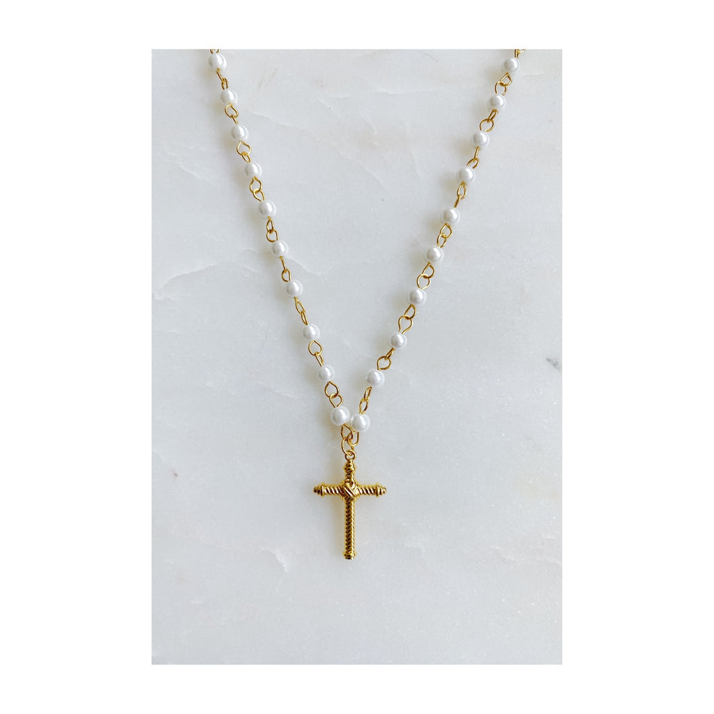 Cabled Cross Pendant Necklace