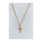 Cabled Cross Pendant Necklace