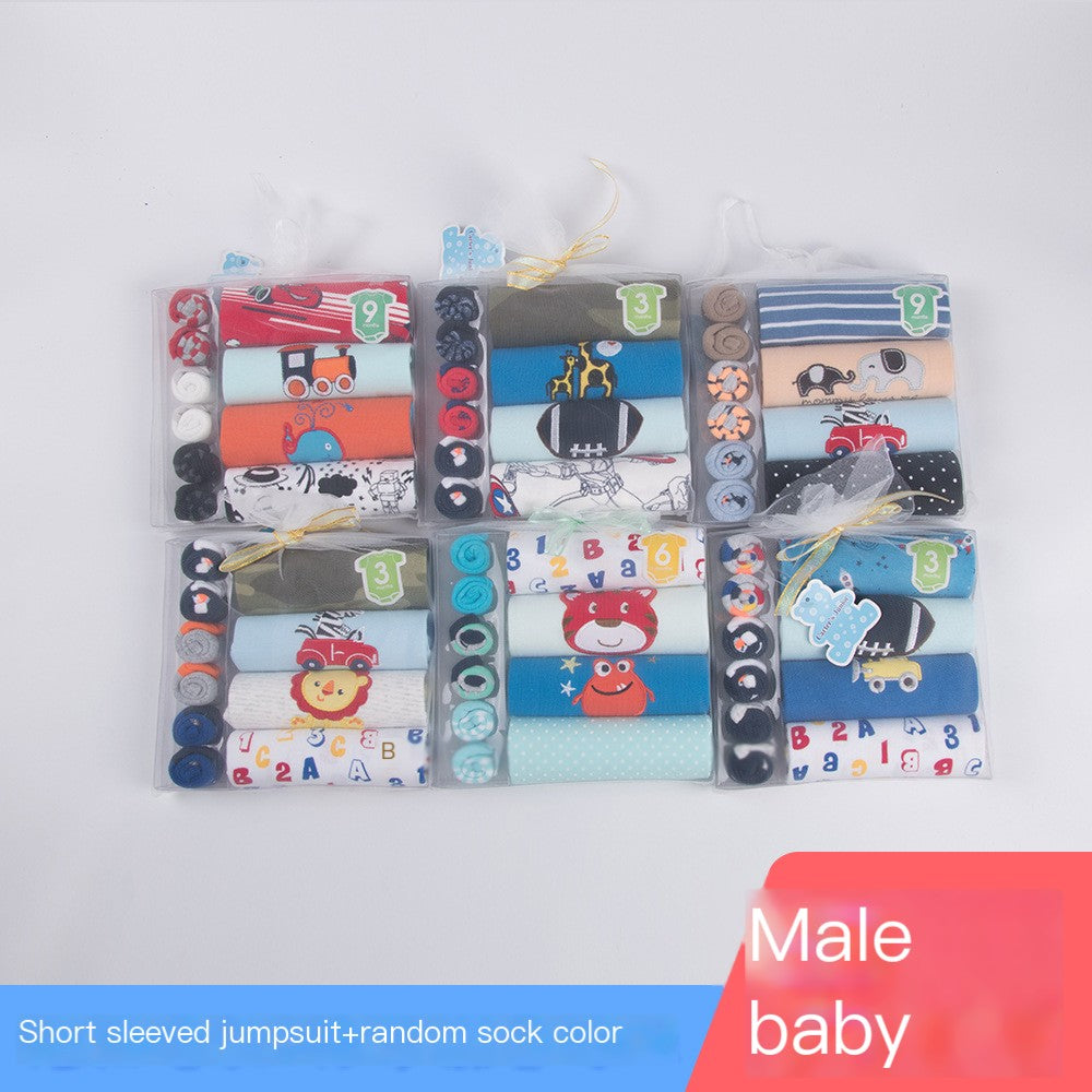 Baby Clothes Gift Set with Short Sleeve Bodysuit & Socks