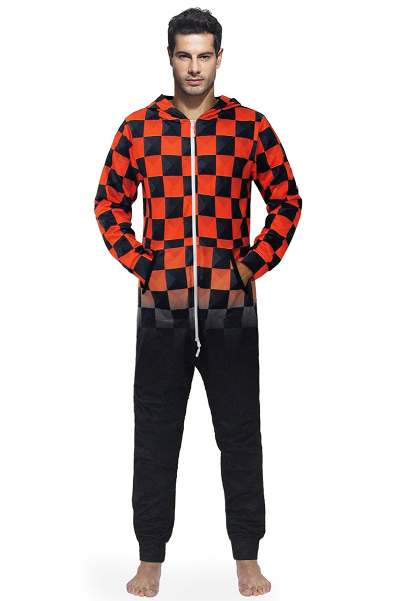 Long Sleeve Bodysuit with Black and Red Check Print