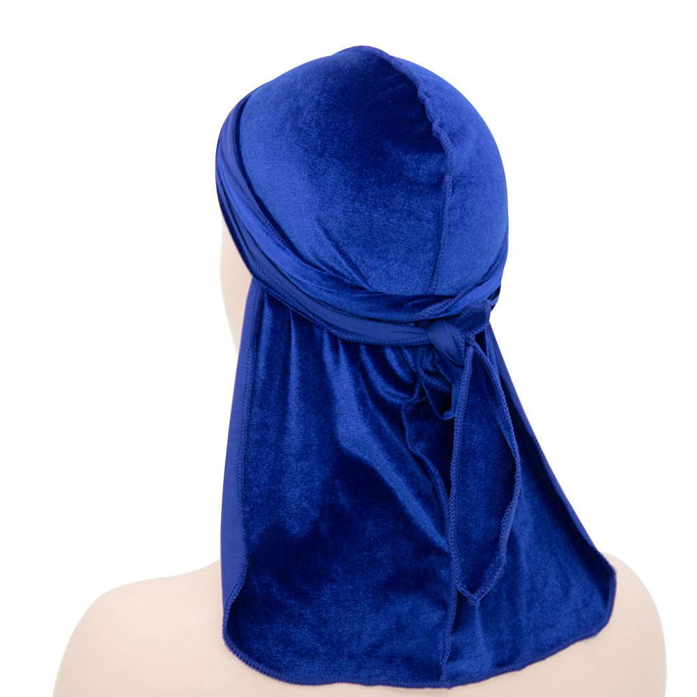 Unisex Velvet Long Tail Beanie | Embroidered Cap