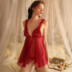 Lace Sleepwear Set - Deep V Sexy Women's Lingerie