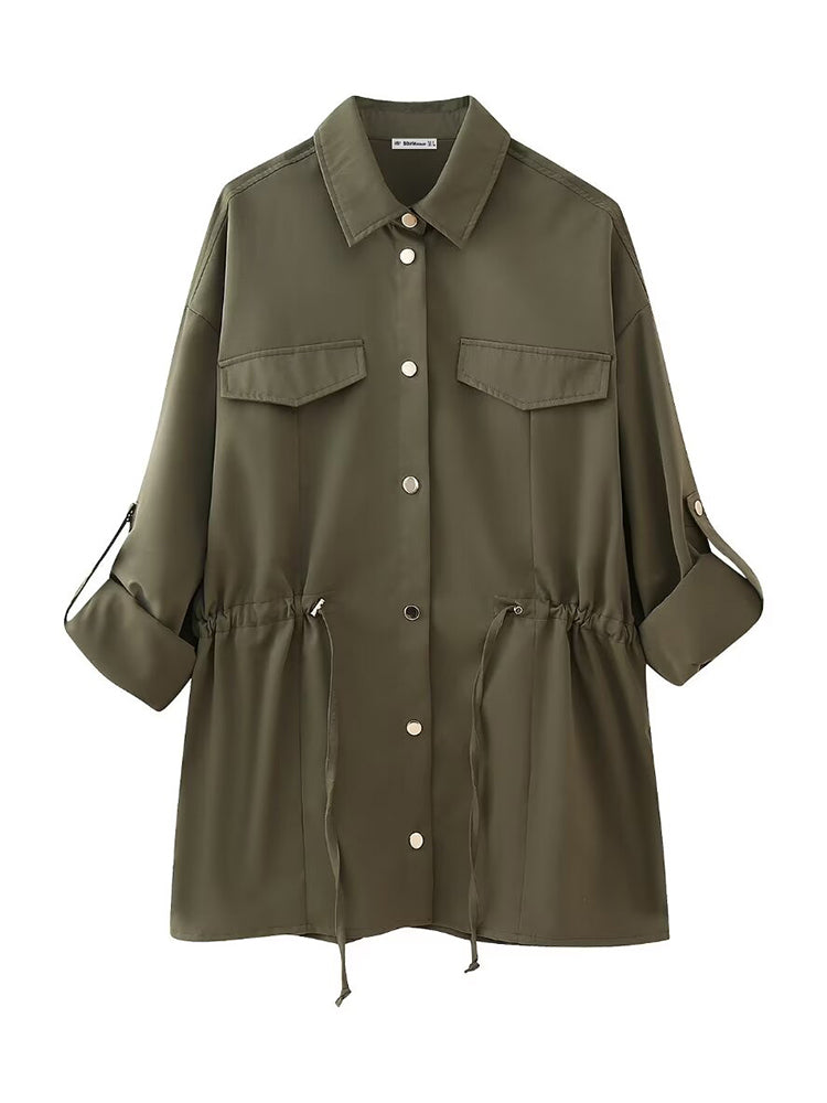 Willshela Vintage Lapel Neck Women’s Jacket with Pockets