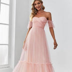 Off-Shoulder Tube Top Evening Dress for Women