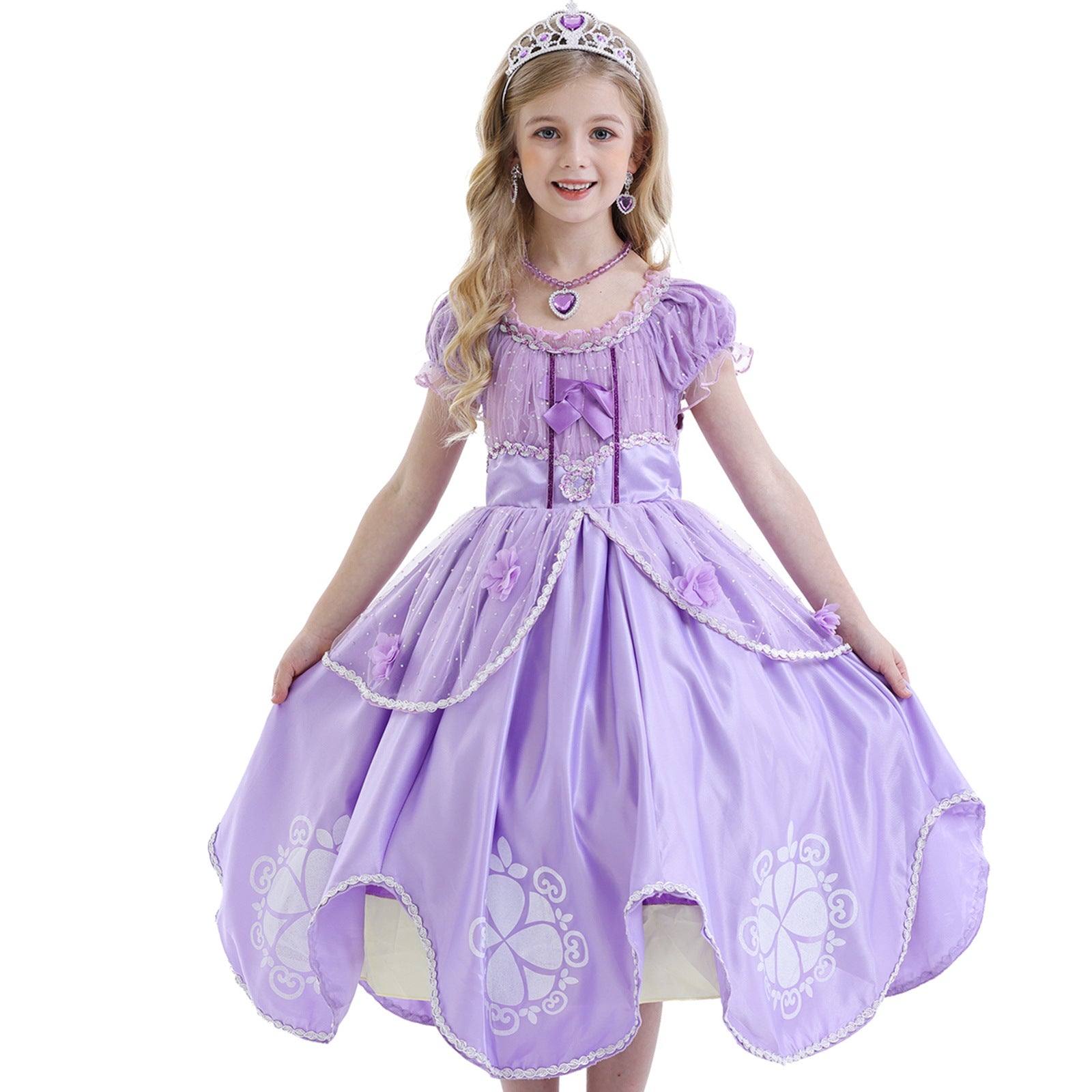 2024 Sophia Floral Tulle Dress for Girls with Accessories