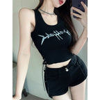 Special Printed Metal Buckle Tank Top