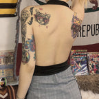 Stylish Backless Bodysuit with Adjustable Straps
