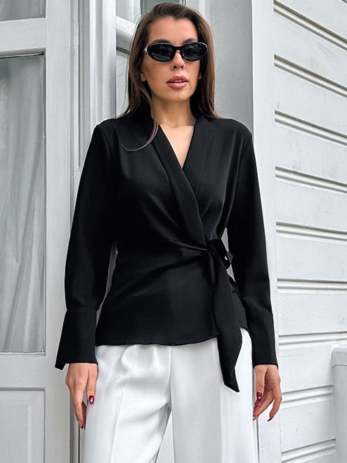 Slim V Neck Jacket with Waistband