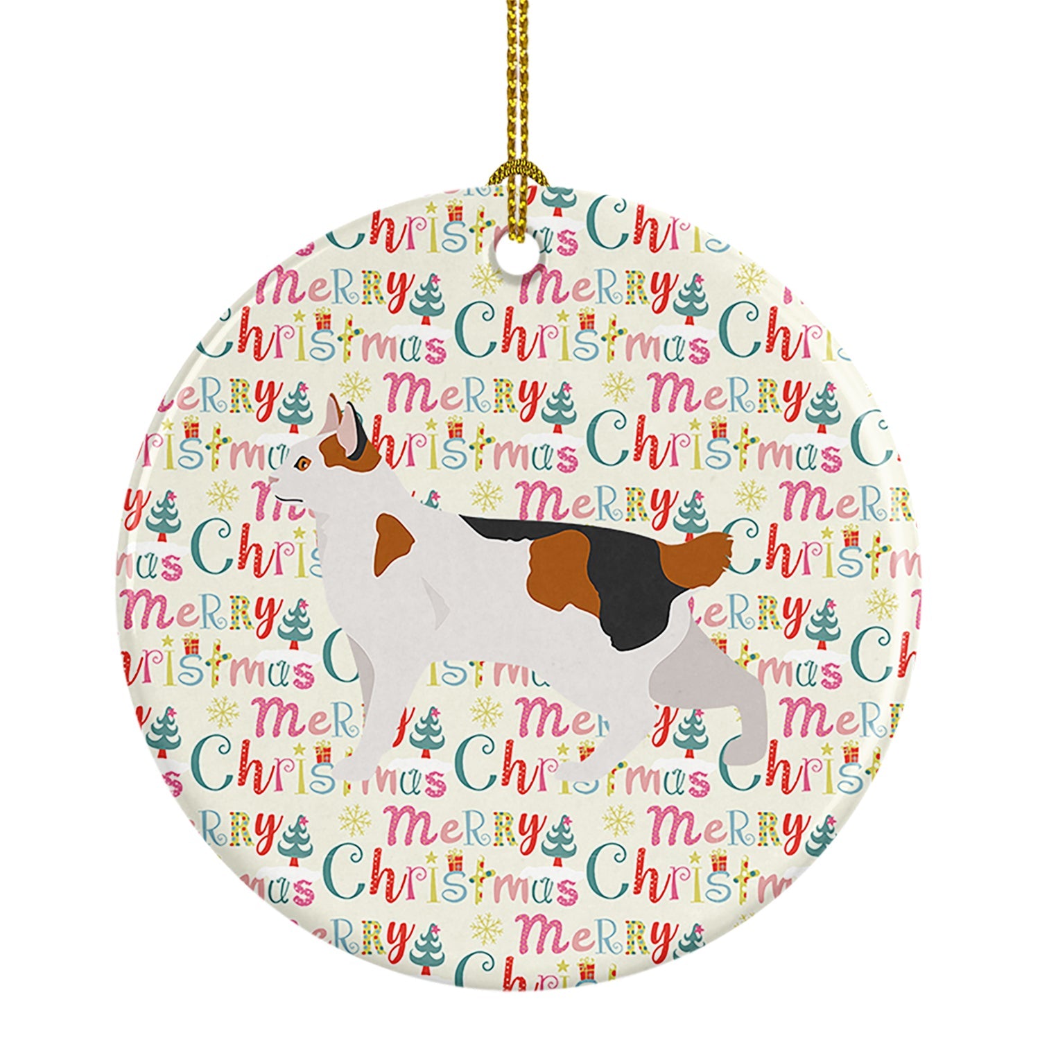 Korean Bobtail Cat Christmas Ceramic Ornament