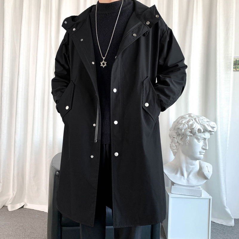 Men's Casual Mid-Length Windbreaker Jacket