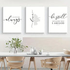 3pc Frameless Christian Bible Verse Prints | Christian Home Decor