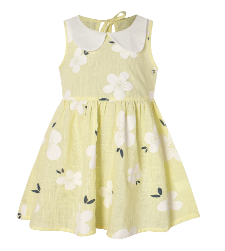 Girls Sleeveless Vest Dress with Doll Collar