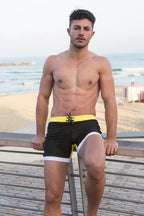 Men's Square-Cut Mesh Swim Trunks