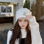 Fashionable Knitted Wool Baotou Acrylic Hat | Embroidered Cap