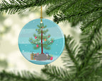 Agouti Chinchilla Merry Christmas Ceramic Ornament
