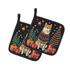 Shiba Inu Christmas Pair of Pot Holders