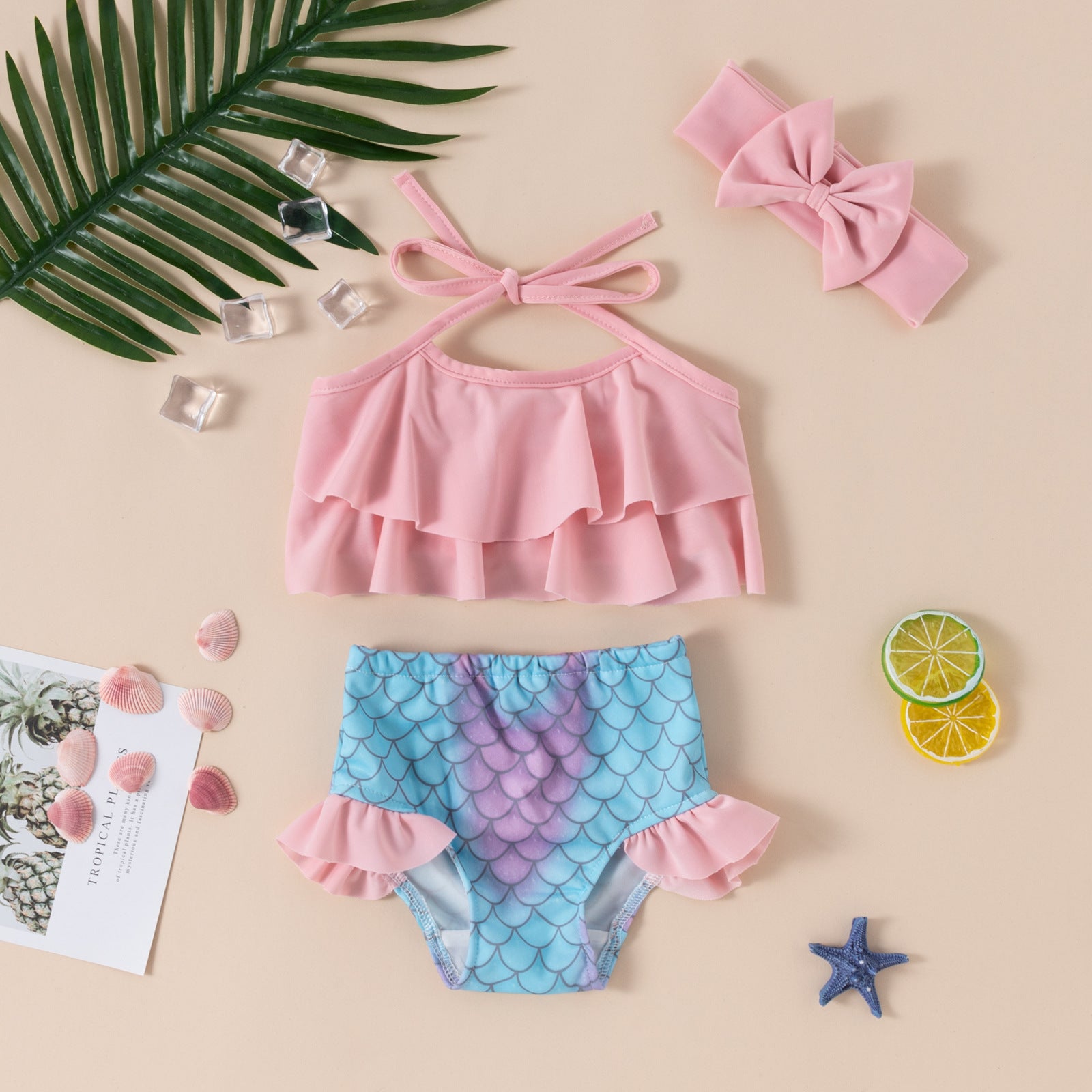 Cute Donut Off Shoulder Swimwear Set for Ages 1-3