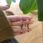 Color Contrast Design Christmas Tree Earrings for Women