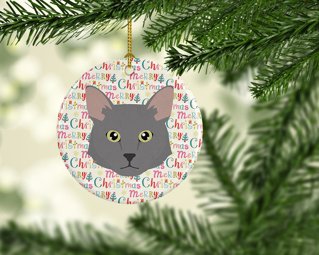 Nebelung Cat Christmas Ceramic Ornament